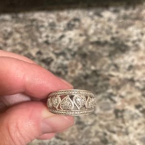Women’s sterling silver spiritual healing heart ring size 7
